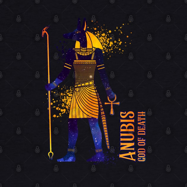 Color drawing of Egyptian god Anubis by Modern Medieval Design